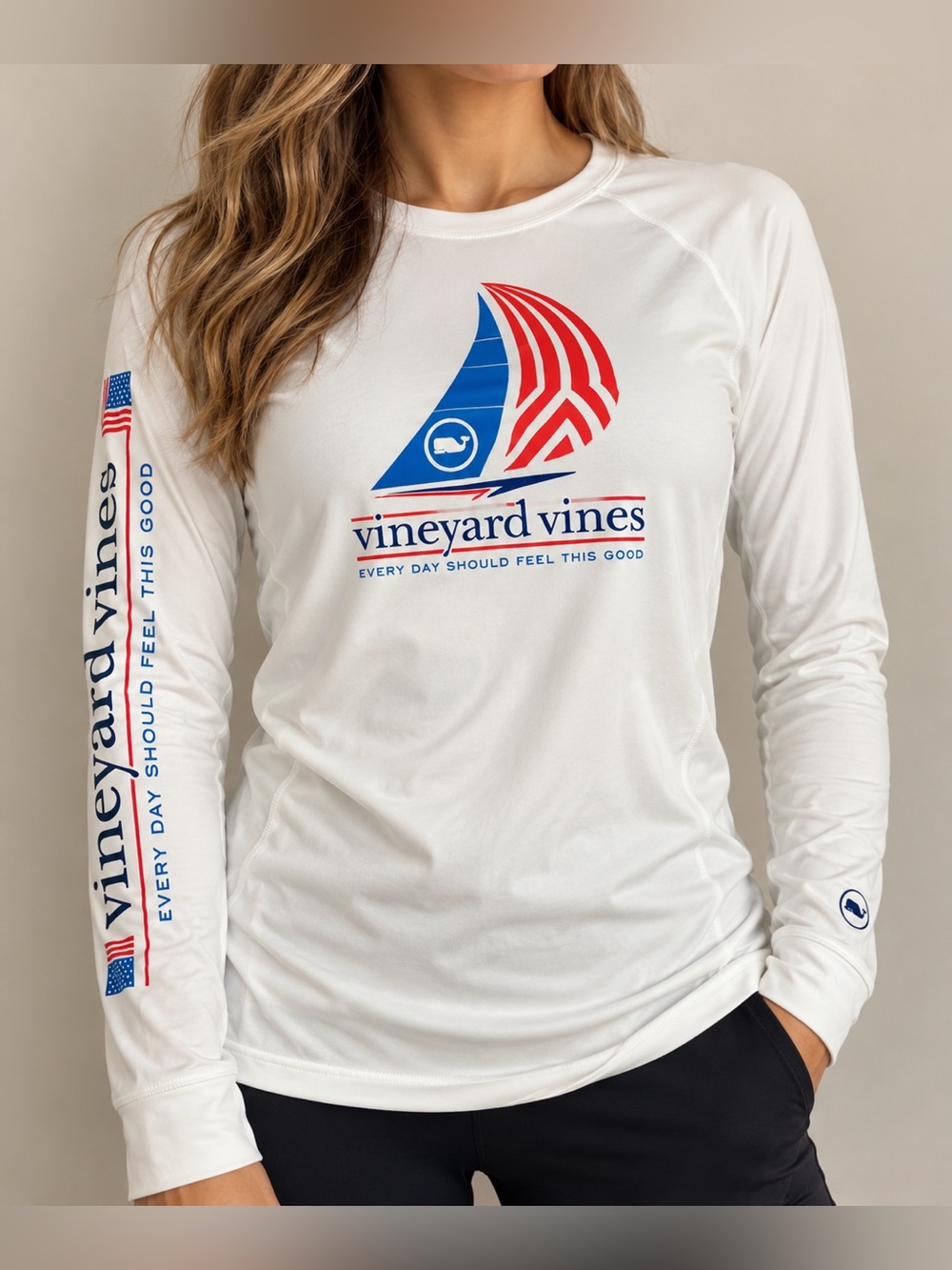 Vineyard Vines Performance Women’s Long Sleeve Nantucket Shirt White Size S